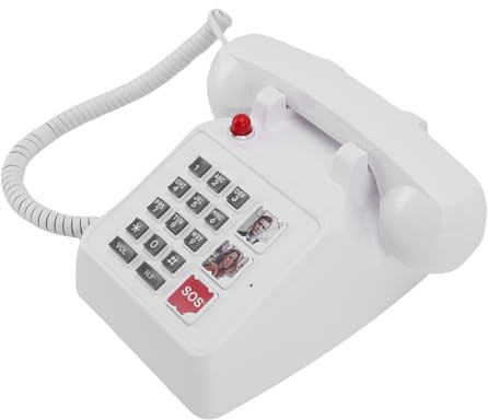 MENDUNER SOS-Telefon mit Großen Tasten für Senioren mit Lautstärke | Einstellbare Lautstärke, 5 SOS-Notrufnummern, 2 One-Touch-Familienkontakte, Anrufwarnleuchte, Einfache Bedienung für Senioren