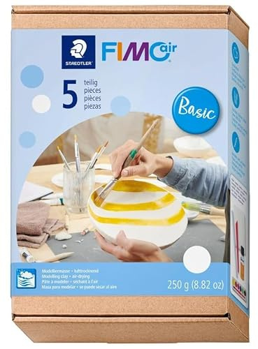 FIMOair Modelliermasse Set, Basic, Lufttrocknende Ton-Masse für Kreative Projekte
