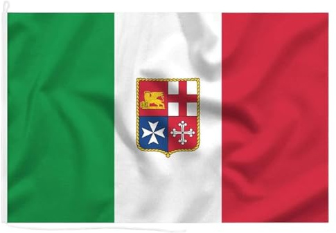 Bandiera Italia Marina Mercantile – Bandiera Nautica Italiana con Stemma Marina Mercantile – Tessuto Resistente per Barca, Yacht, Porto, Eventi e Collezione Misure 145 x 230 cm