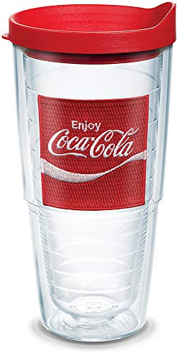 Tervis Coca-Cola 1043079 Gobelet isotherme avec emblème et couvercle rouge Transparent
