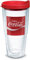 Tervis Coca-Cola 1043079 Gobelet isotherme avec emblème et couvercle rouge Transparent