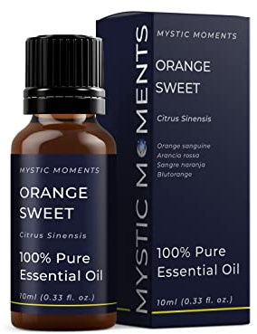 Mystic Moments | Orange Sweet Essential Oil | 10ml | Citrus sinensis gives a sweet citrus, bright aroma for diffusers, oil blends and fragrance formulations.