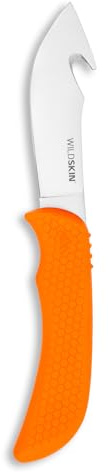 OUTDOOR EDGE WildSkin - 4.0 Fixed Blade Gut-Hook Skinning Knife for Big Game Hunting with Camo Nylon Belt Sheath