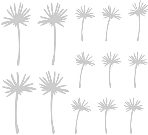 Samunshi® Pusteblume Schirmchen Wandtattoo 4 mal 11cm + 9 mal 7cm silbermetalleffekt
