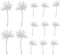 Samunshi® Pusteblume Schirmchen Wandtattoo 4 mal 11cm + 9 mal 7cm silbermetalleffekt