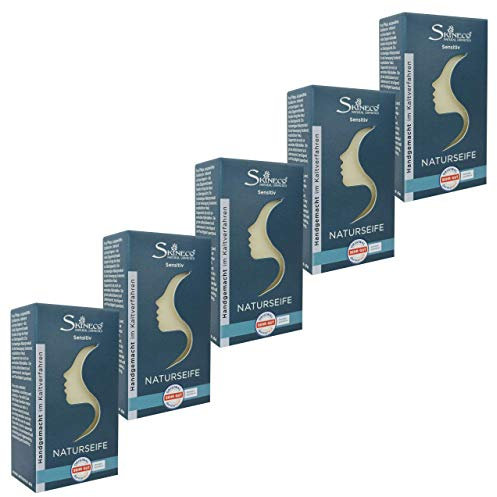 Ziegenmilchseife fürs Gesicht – 5x Handgemachte Naturseife ohne Duftstoffe für Körper & Hände – Skineco Stückseife – Sanfte Reinigung bei empfindlicher Haut – Naturkosmetik