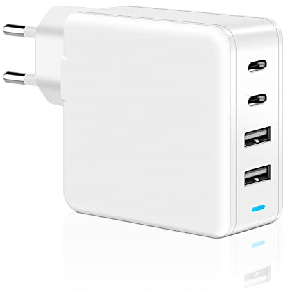 DTK Chargeur Rapide 120W, Alimentation USB C PD3.0 avec GaN II Tech 4-Ports [2USB-C + 2USB] pour MacBook Pro/Air, Laptop, iPhone 13/12, Samsung Galaxy