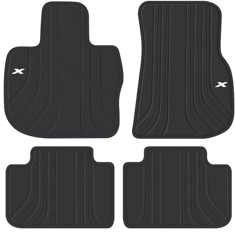 San Auto Auto-Fußmatte für BMW X3 G01 X4 G02, passgenau, 2018, 2019, 2020, 2021, 2022, 2023, 2024, schwarz, weiß, Gummi, Auto-Bodeneinlagen, Allwetterschutz, strapazierfähig, geruchlos
