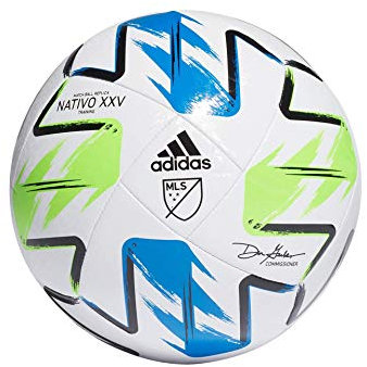 adidas MLS Nativo XXV Trainings-Fußball, Weiß/Solargrün/Glory Blue/Silver Metallic 5