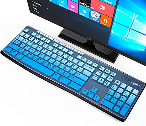Pellicola protettiva per tastiera Logitech MK270 MK275 MK295 e Logitech K200 K260 K270 MK200 MK260 MK270 MK275 MK295, accessori Logitech MK270, colore blu sfumato (layout USA)