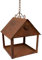 Metall Futterhaus Hängen Herz Rost Deko aufhängen Vogelfutterhaus Vogelhaus Vogelhäuschen edel Futterstation Vögel Vogelstation Baum braun Eisen stabil Edelrost wetterfest Herbst Winterdeko (Motiv 1)