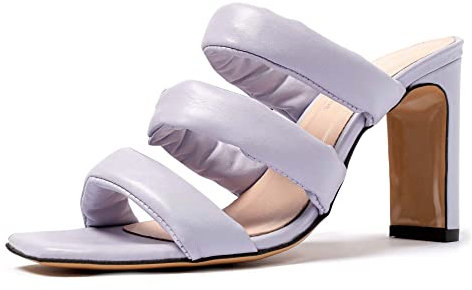 L37 HANDMADE SHOES A Litlle Space, Sandalia de tacón Mujer, Lilac, 38 EU