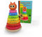 WoodyWood® - Personalisierter Eulen-Stapelturm aus Holz für Baby und Kinder ab 1 Jahr, 10-teilige Pyramide zum Stapeln, Stapelturm zur Förderung der Motorik und der Konzentration, Holzspielzeug