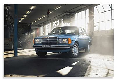 Auto-Poster, Mercedes Benz W123, klassisches Auto, dekoratives Gemälde, Leinwand, Wandkunst, Wohnzimmer, Poster, Schlafzimmer, Gemälde, 20 x 30 cm