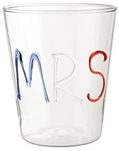 KASANOVA Bicchiere scritta Mrs 380 ml in vetro borosilicato multicolore