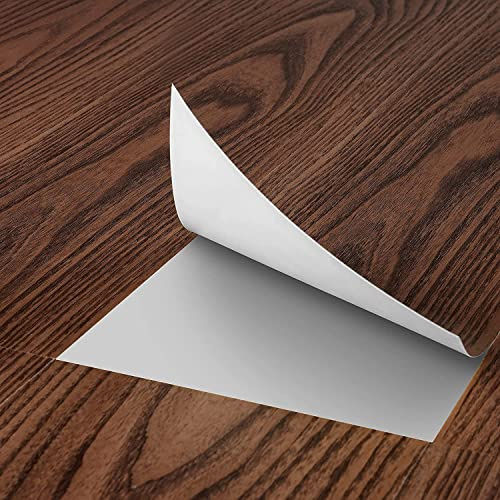 FunStick Azulejos de madera marrón de 6 x 36 pulgadas, impermeables, de madera de nogal, de vinilo, para despegar y pegar, para baño, cocina, suelos laminados, azulejos de linóleo adhesivos, paquete
