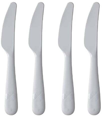 Besteckset für Kinder, Baby, Kleinkind, IKEA Kalas, Ersatzmesser, BPA-frei, Grau, 4 Stück