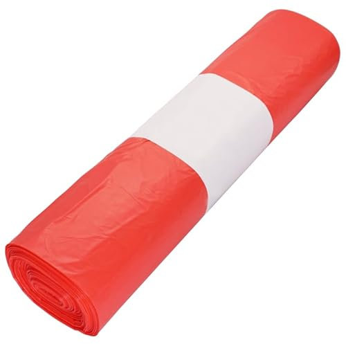 (Lot de 200 pièces) Sacs poubelles 120 litres, sacs poubelles rouges 70 x 110 cm, sacs poubelles