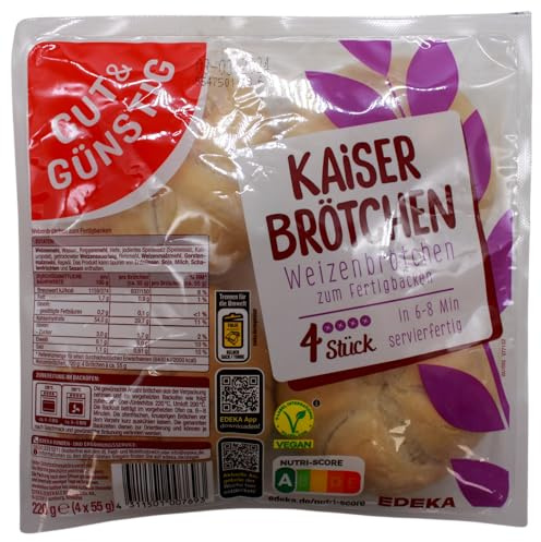 Gut & Günstig Kaiser Brötchen zum Fertigbacken, 12er Pack (12 x 220g)