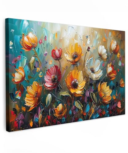 MuchoWow© Wandbilder 60x40 cm Wohnzimmer Wanddeko Schlafzimmer Zimmerdeko Wandgemälde Zimmer Deko auf Wand Dekoration Wall Art Aquarell - Blumen - Kunst - Modern
