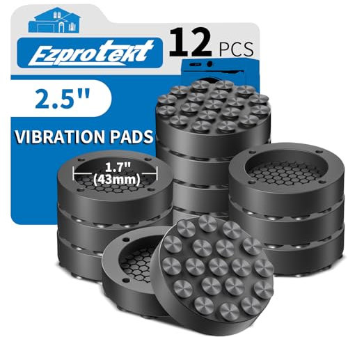 Anti Vibration Pads for Washing Machine with Strong Adsorption Suction Cup, 12 Pack Non-Slip Rubber Stabilizer Support Feet Mat for Washer and Dryer Machine, Noise Dampening, Stop Washer Dryer Walking