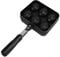Poêle à Gril Takoyaki, 14.5×17.5cm Poêle Takoyaki Antiadhésive Double Face à 6 Trous, Machine à Boulettes de Viande de Poulpe Japonaise pour Plaque de Cuisson