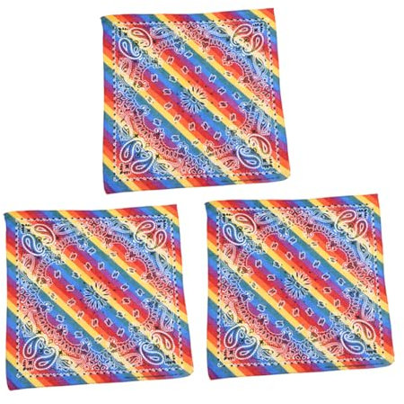 GALPADA 3 Stück Regenbogen Quadrat Dekorativer Sport Schal Bandana Haarschal Mit Lgbt Thema Sportzubehör