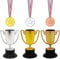 HAOBIN 6 Stück Trophäen Medaillen Set 3 Stück Sportfest medaillen Gewinner Medaillen Kunststoff 3 Stück Trophäen mini Trophy Cup Geeignet für Geburtstagsfeiern,Schulsportfeste