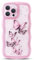 NITITOP Compatible with iPhone 12 Pro Max Case Cute Clear for Women Girls Butterfly Bling Glitter Sparkling Star Wave Curly Frame Soft TPU Shockproof Camera Protective Cover - Pink