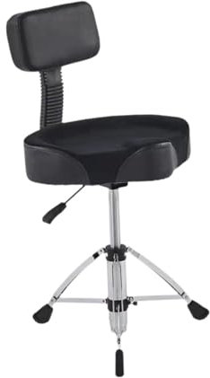 Schlagzeughocker mit Rückenlehne, Schlagzeugsitz, strapazierfähig, mit rutschfesten Füßen, tragbarer Sattel-Schlagzeughocker, hydraulischer