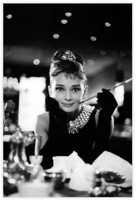 doegka Audrey Hepburn Poster Breakfast at Tiffany's Schauspielerin, Leinwand-Poster, Schlafzimmerdekoration, Landschaft, Büro, Raumdekoration, Geschenk, 30 x 45 cm