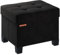 ABHENG Tabouret de Rangement, Repose-Pieds, Pouf Pliable, Canapé Pouf avec Coffre de Rangement, Charge jusqu'à 200 kg, Matériau en Velours, 32 x 40 x 33,5 cm, Noir d'encre, ASND21B