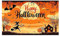 Gartendeko Halloween Logo Poster Banner Hintergrund Hängen Kürbis Fledermaus Mond Verwendet Für Halloween Studio Hintergrund Party Dekoration12 Deutsches Tischfahne (B, 180x120cm)