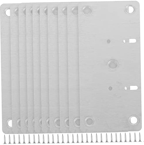 KONTONTY 10st Scharnier Reparaturplatte Scharnierplatten Für Eckschränke Reparatursatz Für Türscharniere Scharniere Für Schranktüren Reparatursatz Für Schubladen Türplatte Rostfreier Stahl