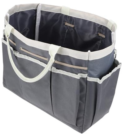 DOITOOL Gardening Tote Bag : Garden Tool Multi-compartment Oxford Fabric Tote Bag for Horticulture Use - Dark Grey 31 X 25 X 14cm
