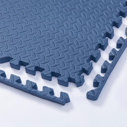 30x30cm Foam Puzzle Play Mat,10 Pack Interlocking Floor Tiles for Home Gym,Bedroom Crawling Mats Non-slip Interlocking Carpet Soft Area Rug (Navy,2.5cm Thick)