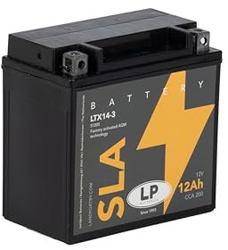 LANDPORT Batterie 12V 12Ah MS LTX14-3 kompatibel für Aprilia ETV 1000 Capo Nord, Mana 850 GT, BMW R 1200 S, HD V-Rod Screamin Eagle, Honda ST 1100