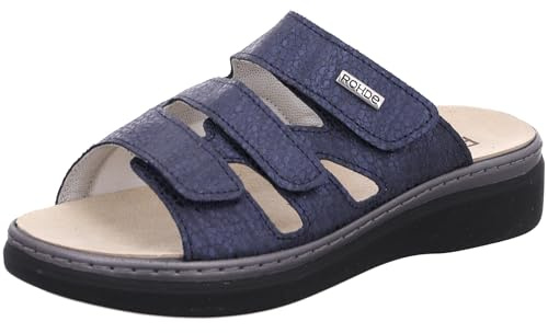 Rohde Damen Pantolette aus Veloursleder mit DREI Klettverschlüssen Abano 5221