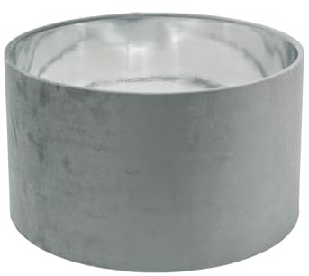 ValueLights | Reni Medium Pendant Shade Grey Velvet & Chrome Inner with Warm White Bulb | Shades, Home Décor & Improvement Essential | Light Bulb Included | 350mm Shade Width