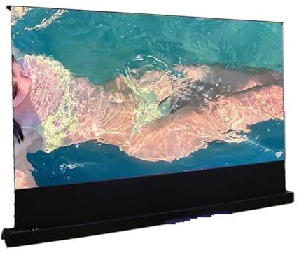 videoproyector 120 -150 pantalla de proyector de aumento del piso motorizado prisma de la ganancia T de la pantalla de proyector de la pulgada ALR 0,85 Pantallas de proyección(150 Black housing)