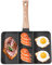 Divided Skillet 4 Section Non Stick Frying Pans Maifan Stone Cooking Pan with Handle 10.6x14.6in Divided Frying Pan for Simultaneous Cooking
