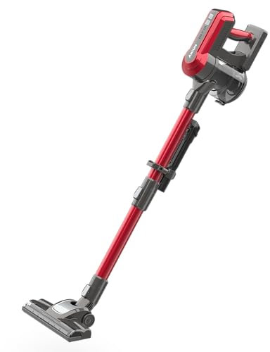 Akitas V10A Aspiradora sin Cable Escoba Eléctrica con Motor BLDC 450W 45kPa Succión 60 Min Autonomía Cepillo LED con Luz Verde Ligera Anti-Enredos para Alfombras Suelos Duros y Pelos de Mascotas