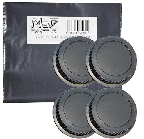 MaD Cameras 4x Rear Lens Dust Cap for Canon EOS EF/EF-S Mount Camera Lens such as 18-55mm 75-300mm 50mm etc.