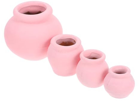 SUPVOX 4 Piezas Macetas Miniatura para Suculentas Macetas De Barro Vacías Miniatura para DIY Jardín Decoración De Escritorio y Ventana