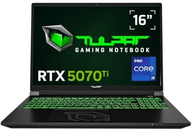 TULPAR T6 V3.8 Gaming Laptop | 16'' QHD+ 2560x1600 180HZ IPS LED-Display | Intel Core i9 14900HX | 16 GB RAM | 1 TB SSD | RTX 5070 Ti | Windows 11 Gaming Notebook