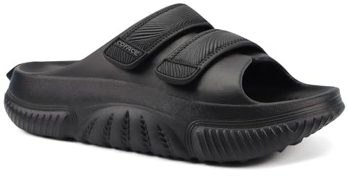 COFACE Mens Recovery Sandals Orthopedic Walking Slides for Men Adjustable Thick Cushioned Orthotic Man Plantar Fasciitis Comfort Casual Outdoor Size 6-14