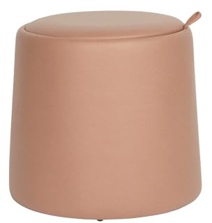 Rebecca Mobili Runder Sitzhocker mit Stauraum, Fußhocker, Rosa PU-Kunstleder, Belastbarkeit 150 kg – Maße HxBxT: 42 x 45 x 45 cm – Art. RE7240