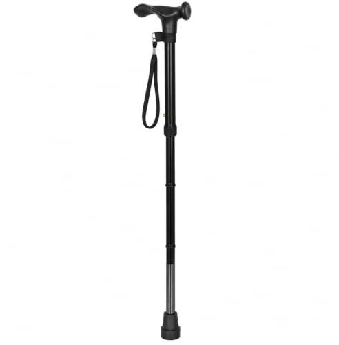 Aidapt Right Handed Fold Down Adjustable Height Lightweight Walking Stick with Anti Slip Ferrule Foot to Aid Stability and Confidence when Walking Supplied with a Hanging Carry Strap