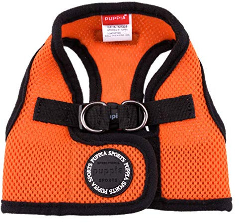 Puppia Hundegeschirr für kleine und mittelgroße Hunde - weiche Weste in vielen Farben - Auch als Welpengeschirr verwendbar -Antizuggeschirr für Hunde, Orange, S