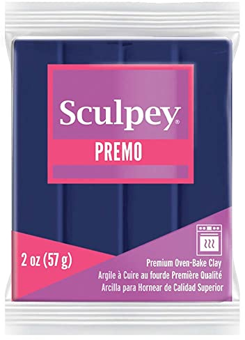 Sculpey Premo Polymer Oven-Bake Clay, Ultramarine Blue Hue, Non Toxic, 2 oz. bar, Great for Jewelry Making, Holiday, DIY, Mixed Media and More. Premium Clay Great for clayers and Artists.